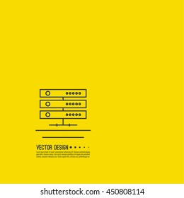 Abstract background with a network server. Storage of digital information. The database is on a remote computer