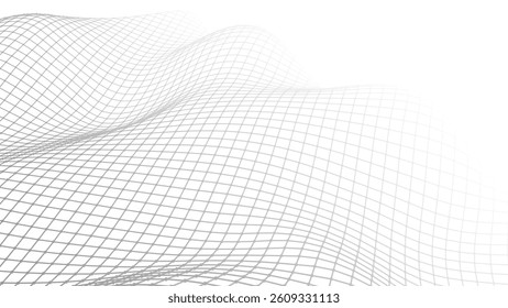 Abstract background neural network. Vector perspective grid on white background. 3D vector illustrations.