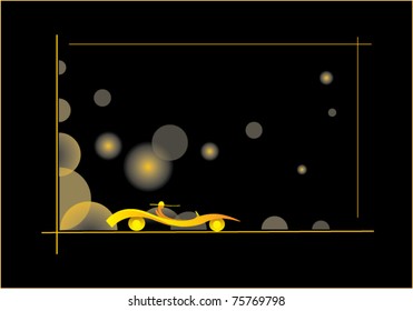Abstract background. Night and the car.
