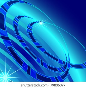 Abstract background of the night sky; star on a technological circle EPS10
