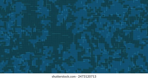 Abstract background noise blue rectangles . Digital square blue green pattern pixels. Digital technology vector Illustration.