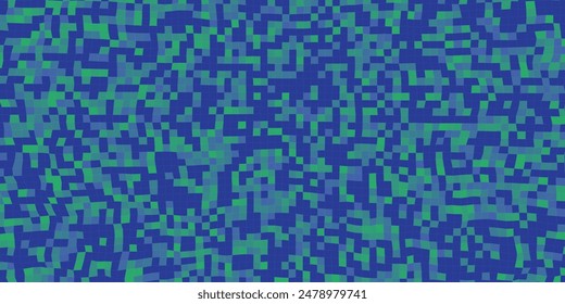 Abstract background noise blue rectangles . Digital square blue green pattern. Digital technology vector Illustration.