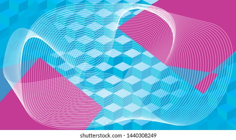 Abstract background. Noise structure with cubes. Vector image
