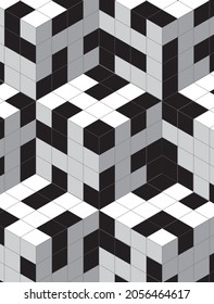 Abstract background. Noise structure with cubes. Vector image