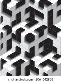 Abstract background. Noise structure with cubes. Vector image