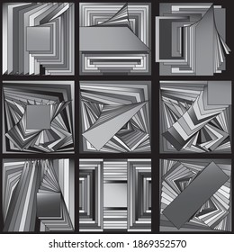 Abstract background. Noise structure with gray tiles. Vector image