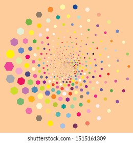 Abstract background. Noise structure with hexagons. Vector image