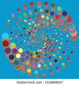 Abstract background. Noise structure with hexagons. Vector image