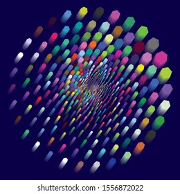 Abstract background. Noise structure with hexagons. Vector image