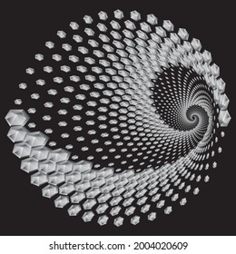 Arrière-plan abstrait. Structure sonore avec hexagones. Image vectorielle