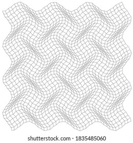 Abstract background. Noise wavy structure with hexagons. Vector image