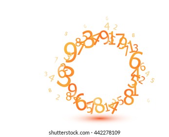 Abstract background with  numbers random  on circle