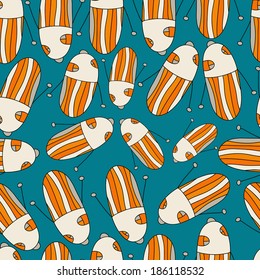 Abstract background with abstract objects, beetles.Seamless pattern  vector can be used for web page backgrounds, wallpapers ,pattern.