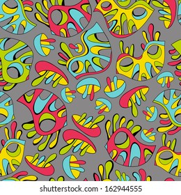Abstract background with abstract objects with bird, flowers. Seamless pattern can be used for web page backgrounds,  wallpapers ,pattern.