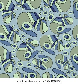 Abstract background with abstract objects, birds. 