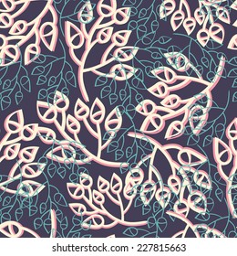 Abstract background with abstract objects, branches. Seamless vector pattern can be used for web page backgrounds, wallpapers ,pattern.