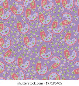 Abstract background with abstract objects, butterfly. Seamless vector pattern can be used for web page backgrounds, wallpapers ,pattern.