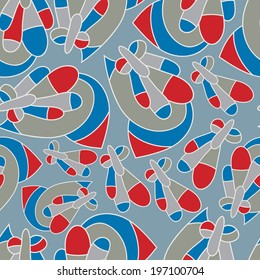 Abstract background with abstract objects, butterfly.Seamless vector pattern can be used for web page backgrounds, wallpapers ,pattern.