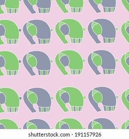 Abstract background with abstract objects, elephant. Seamless vector pattern can be used for web page backgrounds, wallpapers ,pattern.