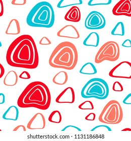 Abstract background with abstract objects, flowers. Seamless vector pattern can be used for web page backgrounds, wallpapers, pattern. Abstract repeat backdrop. 