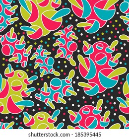 Abstract background with abstract objects, flowers . Seamless vector pattern can be used for web page backgrounds, wallpapers ,pattern.