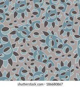 Abstract background with abstract objects, flowers. Seamless vector pattern can be used for web page backgrounds, wallpapers ,pattern.