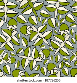 Abstract background with abstract objects, flowers. Seamless vector pattern can be used for web page backgrounds, wallpapers ,pattern.