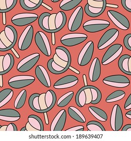 Abstract background with abstract objects, flowers. Seamless vector pattern can be used for web page backgrounds, wallpapers ,pattern.