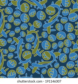 Abstract background with abstract objects, flowers. Seamless vector pattern can be used for web page backgrounds, wallpapers ,pattern.