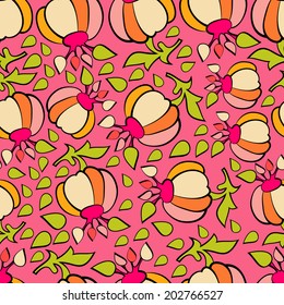 Abstract background with abstract objects, flowers. Seamless vector pattern can be used for web page backgrounds, wallpapers ,pattern.