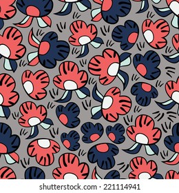 Abstract background with abstract objects, flowers. Seamless vector pattern can be used for web page backgrounds, wallpapers ,pattern.