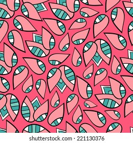 Abstract background with abstract objects, flowers. Seamless vector pattern can be used for web page backgrounds, wallpapers ,pattern.