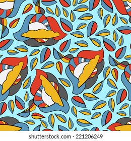 Abstract background with abstract objects, flowers. Seamless vector pattern can be used for web page backgrounds, wallpapers ,pattern.