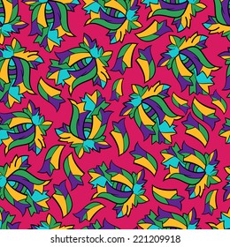 Abstract background with abstract objects, flowers. Seamless vector pattern can be used for web page backgrounds, wallpapers ,pattern.