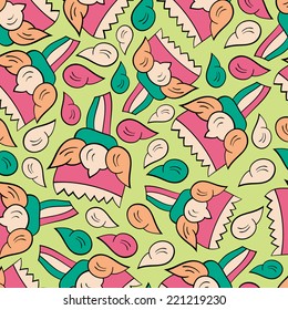 Abstract background with abstract objects, flowers. Seamless vector pattern can be used for web page backgrounds, wallpapers ,pattern.