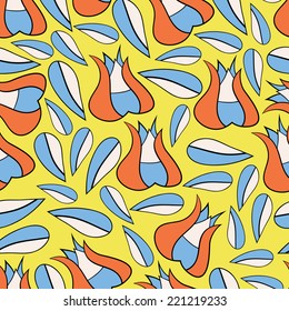 Abstract background with abstract objects, flowers. Seamless vector pattern can be used for web page backgrounds, wallpapers ,pattern.