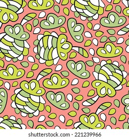 Abstract background with abstract objects, flowers. Seamless vector pattern can be used for web page backgrounds, wallpapers ,pattern.