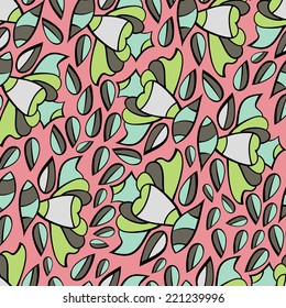 Abstract background with abstract objects, flowers. Seamless vector pattern can be used for web page backgrounds, wallpapers ,pattern.