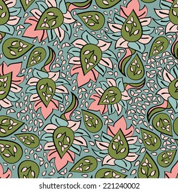 Abstract background with abstract objects, flowers. Seamless vector pattern can be used for web page backgrounds, wallpapers ,pattern.