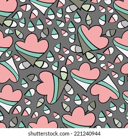 Abstract background with abstract objects, flowers. Seamless vector pattern can be used for web page backgrounds, wallpapers ,pattern.
