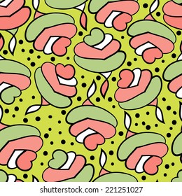 Abstract background with abstract objects, flowers. Seamless vector pattern can be used for web page backgrounds, wallpapers ,pattern.