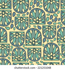 Abstract background with abstract objects, flowers. Seamless vector pattern can be used for web page backgrounds, wallpapers ,pattern.