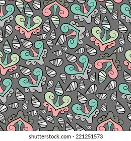 Abstract background with abstract objects, flowers. Seamless vector pattern can be used for web page backgrounds, wallpapers ,pattern.