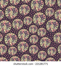 Abstract background with abstract objects, flowers. Seamless vector pattern can be used for web page backgrounds, wallpapers ,pattern.