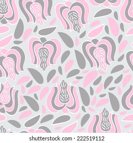 Abstract background with abstract objects, flowers. Seamless vector pattern can be used for web page backgrounds, wallpapers ,pattern.