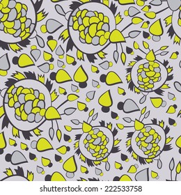 Abstract background with abstract objects, flowers. Seamless vector pattern can be used for web page backgrounds, wallpapers ,pattern.