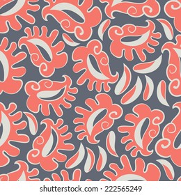 Abstract background with abstract objects, flowers. Seamless vector pattern can be used for web page backgrounds, wallpapers ,pattern.