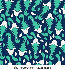 Abstract background with abstract objects, flowers. Seamless vector pattern can be used for web page backgrounds, wallpapers ,pattern.