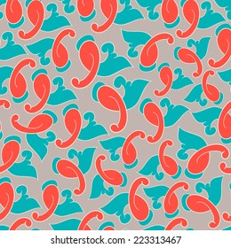 Abstract background with abstract objects, flowers. Seamless vector pattern can be used for web page backgrounds, wallpapers ,pattern.