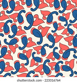 Abstract background with abstract objects, flowers. Seamless vector pattern can be used for web page backgrounds, wallpapers ,pattern.